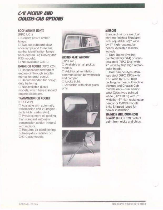 1986 Chevrolet Truck Facts Brochure Page 33